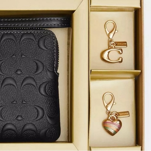 Coach Signature Patent Wristlet with 2 Charms - Picture 2 of 4